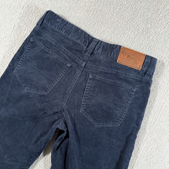 Polo Ralph Lauren Corduroy Pants Size 18x30 Navy Blue Straight Cotton Stretch‎ - Picture 7 of 11